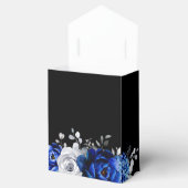 Royal Blue White Silver Metallic Floral Wedding Fa Bedankdoosjes (Geopend)