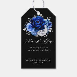 Royal Blue White Silver Metallic Floral Wedding Gi Cadeaulabel