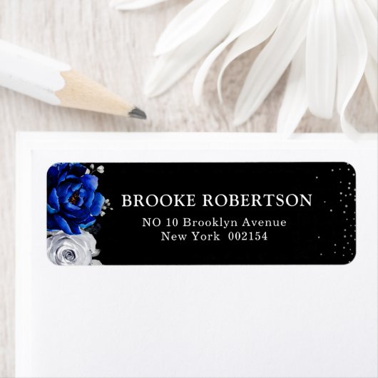 Royal Blue White Silver Metallic Floral Wedding La Etiket (Insitu)