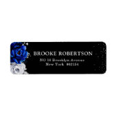 Royal Blue White Silver Metallic Floral Wedding La Etiket (Voorkant)