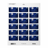 Royal Blue White Silver Metallic Floral Wedding La Etiket (Full Sheet)