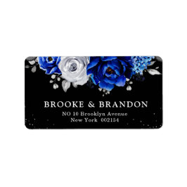 Royal Blue White Silver Metallic Floral Wedding La Etiket