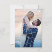 Royal Blue White Silver Metallic Floral Wedding RSVP Kaartje (Achterkant)