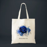 Royal Blue White Silver Metallic Floral Wedding Tote Bag<br><div class="desc">Elegant royal blue white Silver-canvas tas met cadeau voor bruidsbruidjes met een elegant bouquet van koninklijk blauw,  Navy,  zilver,  puur witte roos bloemen knoppen en groene eucalyptusbladeren. Neem contact met mij op voor hulp bij aanpassingen of als u een ander product nodig hebt met dit ontwerp.</div>