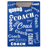 Royal Blue White Specialized Coach Gift Name Art Klembord (Voorkant)