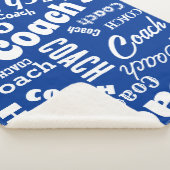 Royal Blue White Specialized Coach Gift Name Art Sherpa Deken (3/4)