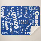 Royal Blue White Specialized Coach Gift Name Art Sherpa Deken (Voorkant (horizontaal))