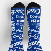Royal Blue White Specialized Coach Gift Name Art Sokken (Top)