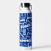 Royal Blue White Specialized Coach Gift Name Art Waterfles (Voorkant)