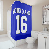 Royal Blue White Sports Jersey Team Jersey Douchegordijn (In situ)