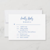 Royal Blue White Wildflowers Menu Selectie RSVP (Voorkant)