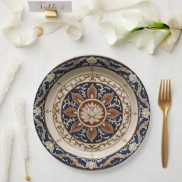 Royal Blue wilde bloem Keramische bruiloft Papieren Bordje