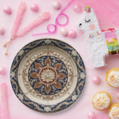 Royal Blue wilde bloem Keramische bruiloft Papieren Bordje (Feest)