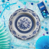 Royal Blue wilde bloem Keramische bruiloft Papieren Bordje (Feest)