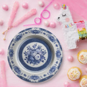 Royal Blue wilde bloem Keramische bruiloft Papieren Bordje (Feest)