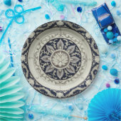 Royal Blue wilde bloem Keramische bruiloft Papieren Bordje (Feest)