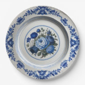 Royal Blue wilde bloem Keramische bruiloft Papieren Bordje (Voorkant)