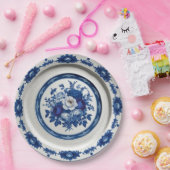 Royal Blue wilde bloem Keramische bruiloft Papieren Bordje (Feest)