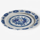 Royal Blue wilde bloem Keramische bruiloft Papieren Bordje (Gekanteld)