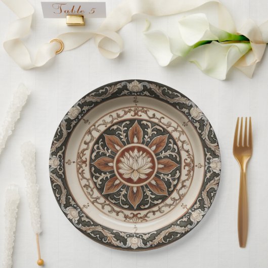 Royal Blue wilde bloem Keramische bruiloft Papieren Bordje (Huwelijk)