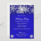 Royal Blue Winter Wonderland Holiday Kaart (Voorkant)