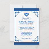 Royal Blue, wit hart van de liefde ontvangst Kaart (Achterkant)