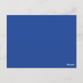 Royal Blue, witte bloemenharten tafel nummer Kaart (Achterkant)