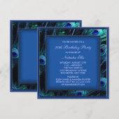 Royal Blue Women Peacock verjaardagsfeestje Kaart (Voorkant / Achterkant)