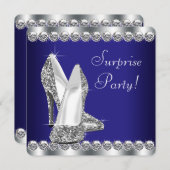 Royal Blue Women's Surprise verjaardagsfeestje Kaart (Voorkant / Achterkant)