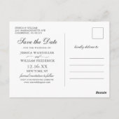 Royal Blue Wood White Roses Wedding Save the Date Briefkaart (Achterkant)