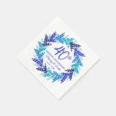 Royal Blue Wreath 40th Wedding Jubileum Servet (Hoek)