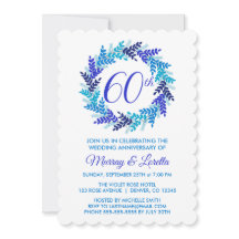 Royal Blue Wreath 60th Wedding Jubileum