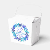 Royal Blue Wreath 75e verjaardagsfeest Bedankdoosjes (Voorkant Zijde)