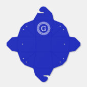 Royal Blue WT Grieks Sleutel RND Lijst Initiaal Mo Bedankdoosjes (Uitgevouwen)