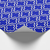 Royal Blue XL Moroccan Quatrefoil #7DS Cadeaupapier (Hoek)