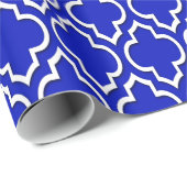 Royal Blue XL Moroccan Quatrefoil #7DS Cadeaupapier (Rol Hoek)