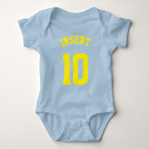 Royal Blue & Yellow Baby   Sporttrui ontwerp Romper