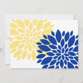 Royal Blue Yellow Floral Burst Engagement Party Kaart (Achterkant)