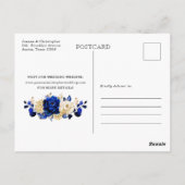 Royal Blue Yellow Gold Calendar Save the Date Briefkaart (Achterkant)