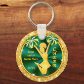 Royal Blue, Yellow Gold Cheap, Cheerleading Favors Sleutelhanger (Voorkant)
