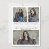 Royal Blue Yellow Gold Elegant Afstudeerder Aankondiging (Achterkant)