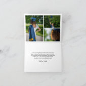 Royal Blue Yellow Gold Elegant Afstuderen Bedankkaart (Binnen)