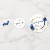 Royal Blue Yellow Gold Elegant Afstuderen Confetti (Voorkanten)