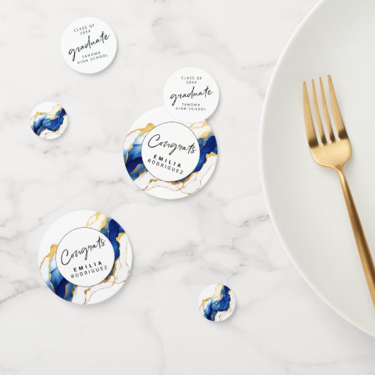 Royal Blue Yellow Gold Elegant Afstuderen Confetti (Groep)