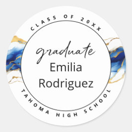 Royal Blue Yellow Gold Elegant Afstuderen zegel