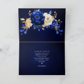 Royal Blue Yellow Gold Floral Vrijgezellenfeest Bedankkaart (Binnen)