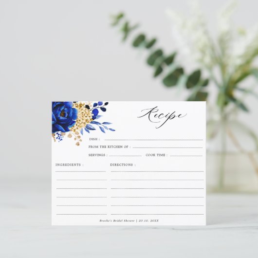 Royal Blue Yellow Gold Floral Vrijgezellenfeest Re (Staand voorkant)