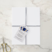 Royal Blue Yellow Gold Floral Wedal Welcome Cadeaulabel (Met Touw)