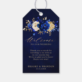 Royal Blue Yellow Gold Floral Wedal Welcome Gif Cadeaulabel