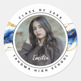 Royal Blue Yellow Gold Foto Afstuderen zegel